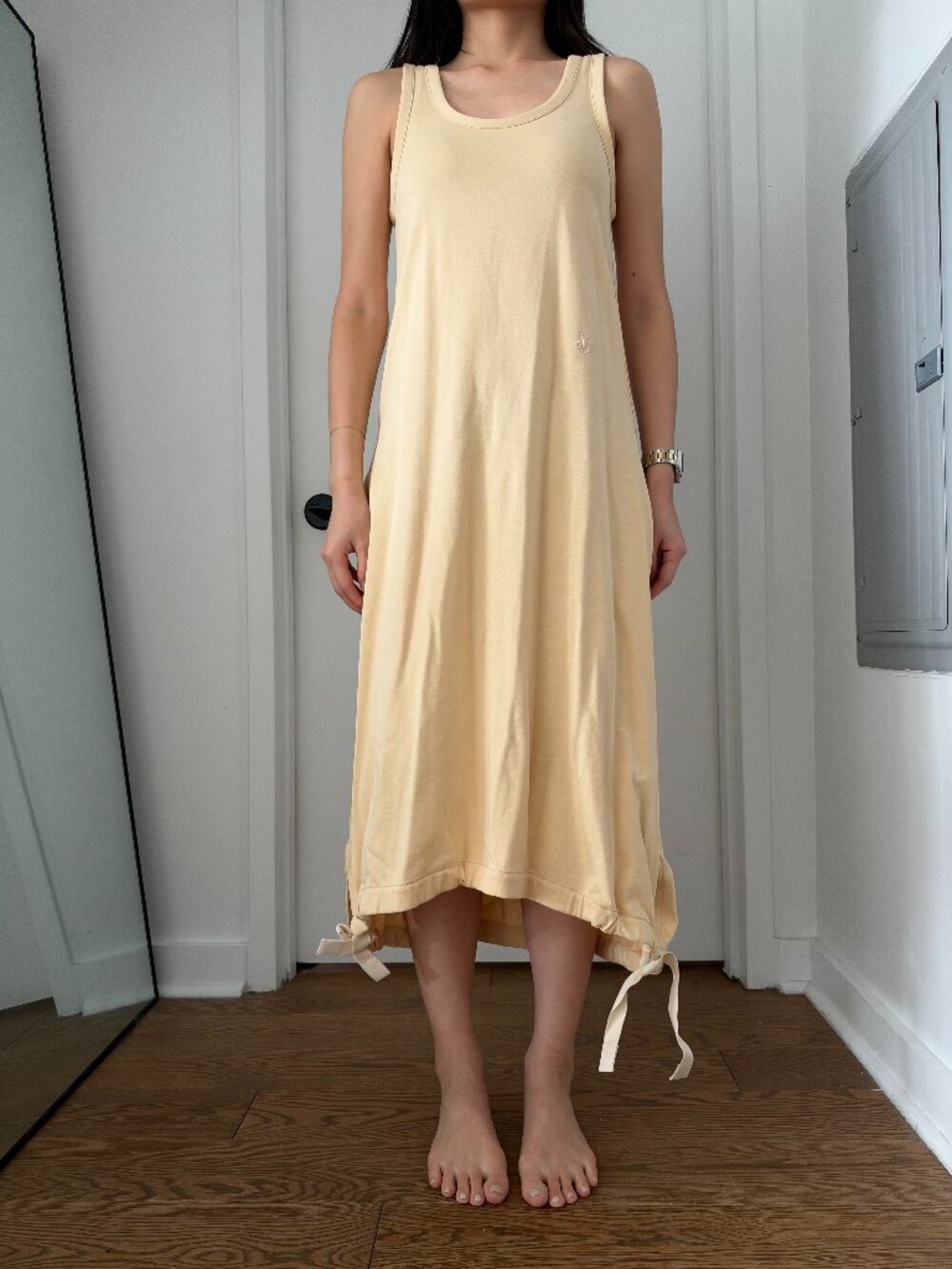 JIL SANDER Monogram-Embroidery Jersey Maxi Dress